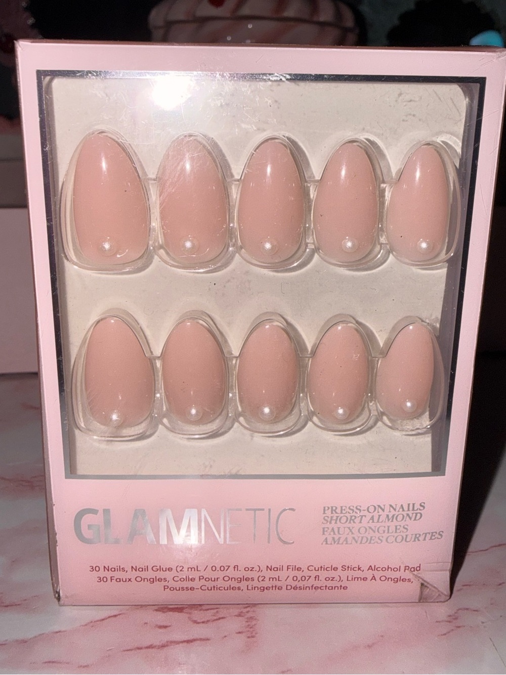 Glamnetic “Wifey” Nude Pink Press-On Nails - Short Almond
